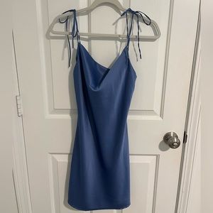 Brandy Melville blue satin effect slip dress. New with tags.